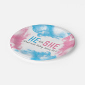 彼または彼女はベビーの性発煙弾のパーティーを明らかにします ペーパープレート (アングル)