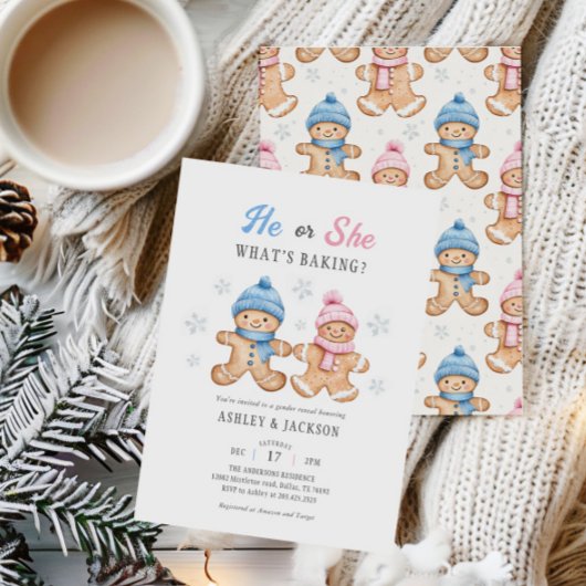彼または彼女は何がベーキングジンジャーブレッド性別を明らかにする 招待状