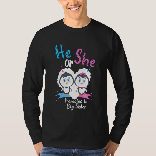 彼または彼女は姉ペンギンGundに昇進した子供 Tシャツ (正面)