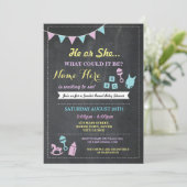 彼または彼女は性ベビーシャワーの招待を明らかにします 招待状 (スタンド正面)