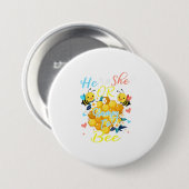 彼または彼女は性別を明らかにするために文法的におもしろいする 缶バッジ (正面&裏面)