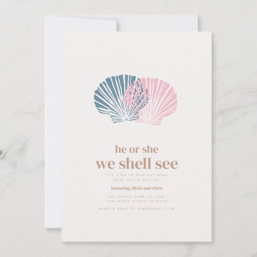 彼または彼女は我々は海海のジェンダーが明らかに見る 招待状 (正面)