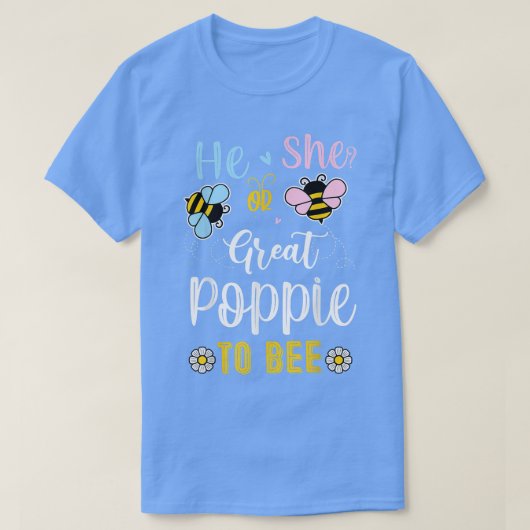 彼または彼女は素晴らし性別明らかにするためにポップピー Tシャツ (デザイン正面)