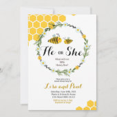 彼または彼女は蜂の性招待状を明らかにします 招待状 (正面)