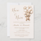 彼または彼女は風船でテディベア私を明かす 招待状 (正面)