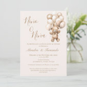 彼または彼女は風船でテディベア私を明かす 招待状 (スタンド正面)