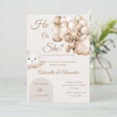 彼または彼女は風船でテディベア私を明かす 招待状 (スタンド正面)