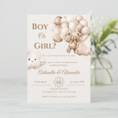 彼または彼女は風船でテディベア私を明かす 招待状 (スタンド正面)