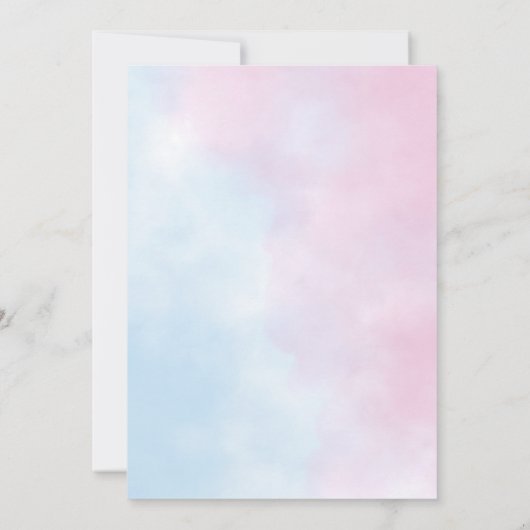 彼または彼女は風船のジェンダーの明かりを付けたテディベア 招待状 (裏面)