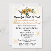 彼または彼女は黄色のフローラ性明らかにパーティー 招待状 (正面)