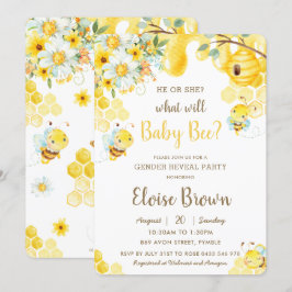 彼または彼女は黄色のフローラ性明らかにパーティー 招待状