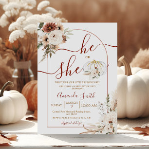 彼または彼女はBoho Arch Pumpkinジェンダーはインビタティを明らかにする 招待状