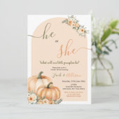 彼または彼女オレンジカボチャの秋フローラジェンダー明かす 招待状 (スタンド正面)