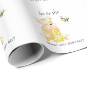 彼または彼女テディベア性別を明らかにするパーティー ラッピングペーパー (ロールコーナー)