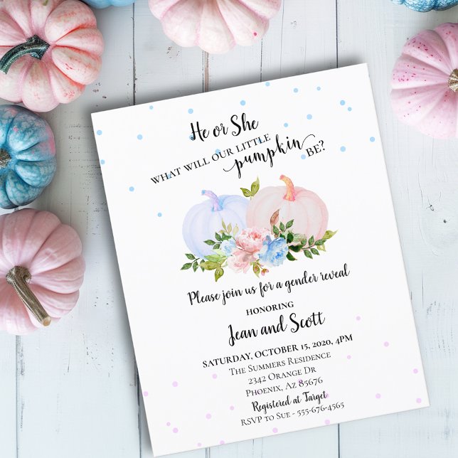 彼または彼女ピンクの青いカボチャのジェンダーが秋を明かす (クリエイターアップロード済み)