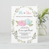 彼または彼女ピンクの青いカボチャのジェンダーを明かす 招待状 (スタンド正面)