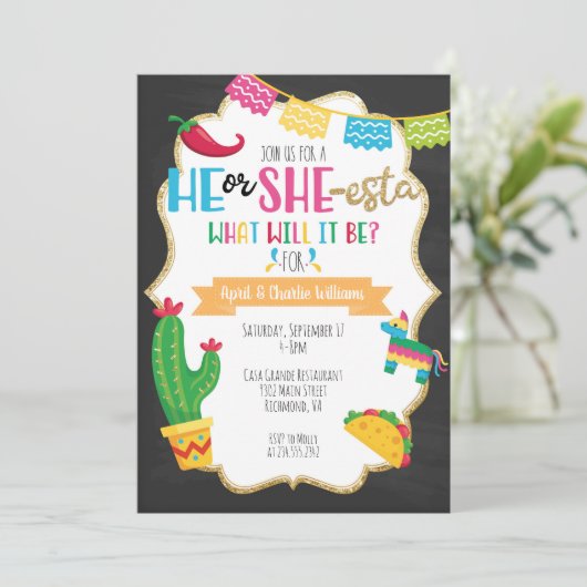 彼または彼女estaはフェスタのテーマの性明らかにします 招待状 (スタンド正面)