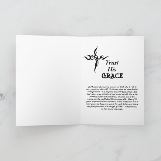 彼もしは私のグリーティングカードのためにそれをした サンキューカード (内部)