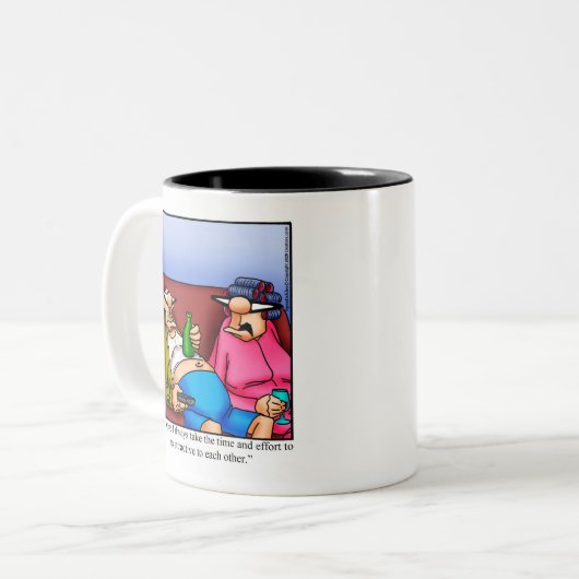 彼らおもしろいにとって周年記念ユーモアのマグカップ ツートーンマグカップ (正面左)