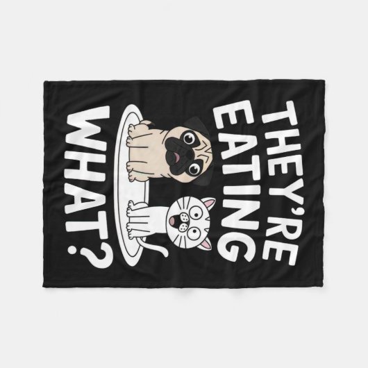 彼らおもしろいは食べペットのトランプユーモアのある引用文 フリースブランケット (正面(横))