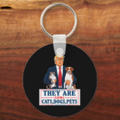 彼らおもしろいは食べペットの犬である キーホルダー (正面)