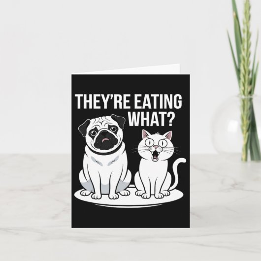 彼らおもしろいは食べ犬の彼らの食べCaだ カード (正面)