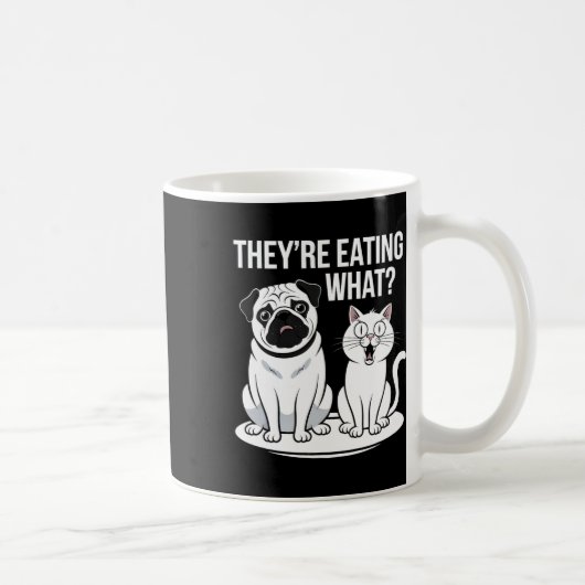 彼らおもしろいは食べ犬の彼らの食べCaだ コーヒーマグカップ (右)