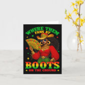 彼らがいる地上十二月女性のカーボーイでブーツ カード (黄色い花)