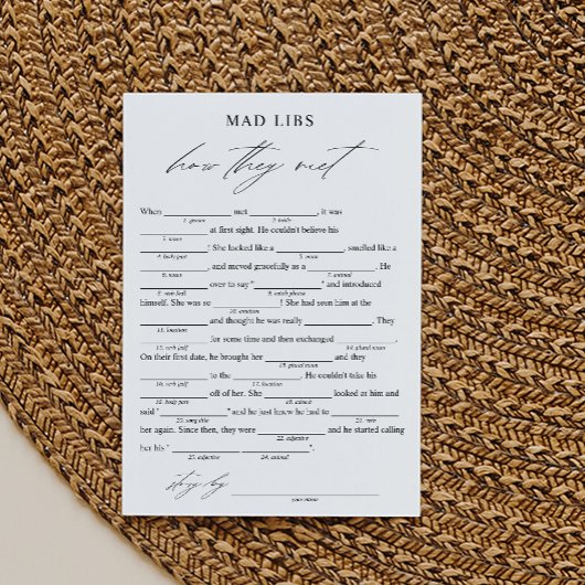 彼らがエレガントブライダルLibsゲームに会った方法 招待状