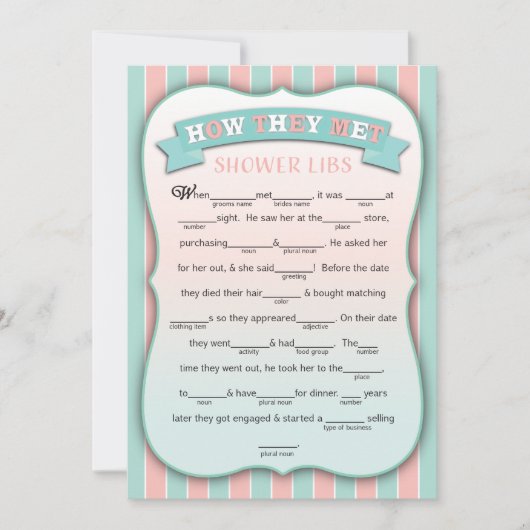 彼らがシャワーLibsゲームおもしろいカードに会った方法 (正面)