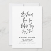 彼らがシンプル私がすると言う前にスクリプトのカップルのシャワー 招待状 (正面)