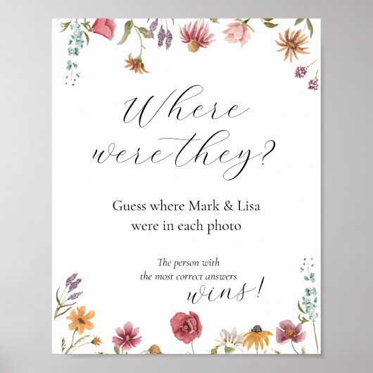 彼らがブライダルシャワーゲームポスターだった場所を推測 ポスター (正面)