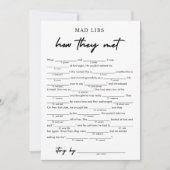 彼らがモダンブライダルLibsゲームに会った方法 招待状 (正面)