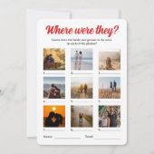 彼らが写真を推測するカップルのシャワーゲームはどこだった カード (正面)