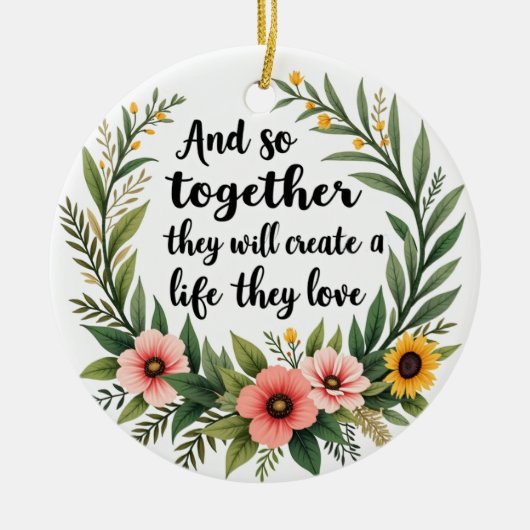 彼らが愛するハンズライフを保持 セラミックオーナメント (正面)