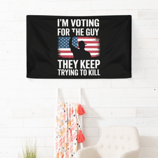 彼らが殺そうとしている保男に投票する 横断幕 (インサイチュ)