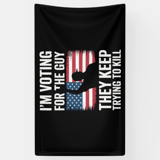 彼らが殺そうとしている保男に投票する 横断幕 (縦)