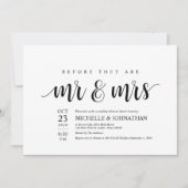 彼らが氏および夫人リハーサルの招待である前に 招待状 (正面)