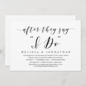 彼らが私がすると言った後、結婚の駆け落ちディナー・インヴィ 招待状 (正面/裏面)