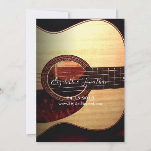 彼らが私がギターカントリーの結婚式を挙げると言ったとき 招待状 (裏面)