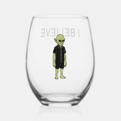 彼らが見たものは – 私は信じエイリアンに出会 ステムなしワイングラス (裏面)