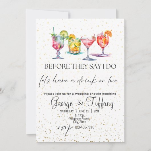 彼らが言う前にウェディングシャワー 招待状 (正面)