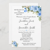 彼らが言う前に私はカップルの青いシャワーを結婚する 招待状 (正面/裏面)