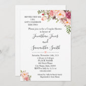 彼らが言う前に私はカップルはピンクのシャワーをシャワー結婚する 招待状 (正面/裏面)