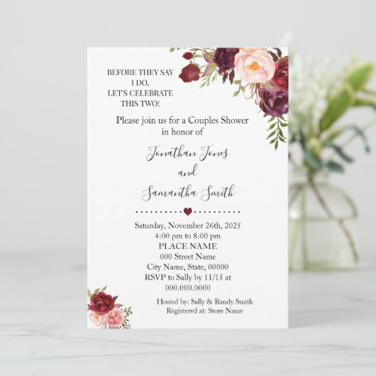 彼らが言う前に私はカップルをシャワーmarsalaフローラ 招待状 (スタンド正面)