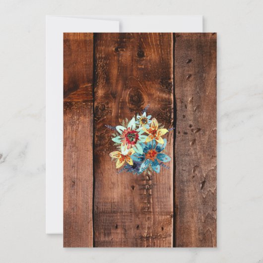 彼らが言う前に私はリングや輪リハーサル素朴ディナーをする 招待状 (裏面)