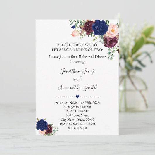 彼らが言う前に私は海軍のフローラリハーサルディナーをする 招待状 (スタンド正面)