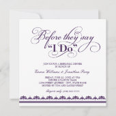 彼らが言う前に私は紫のリハーサルディナーをする 招待状 (正面)