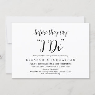 彼らが"私がする"と言う前に，のリハ結婚ーサルディナー 招待状