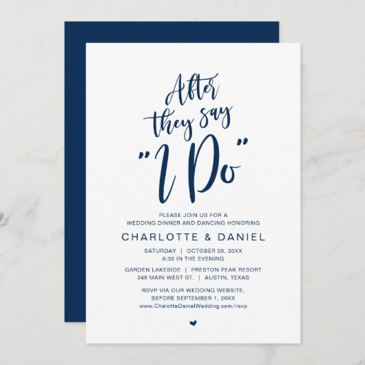 彼らが"私がする"と言った後,のディナ結婚ーお祝い 招待状 (正面/裏面)